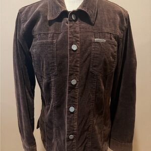 Vintage Brown cK Calvin Klein Cord Jacket w/ Satin Lining (Unisex Styled)